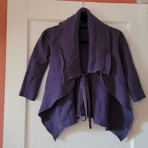 Cozy, sophisticated purple Anthro Moth sweater
